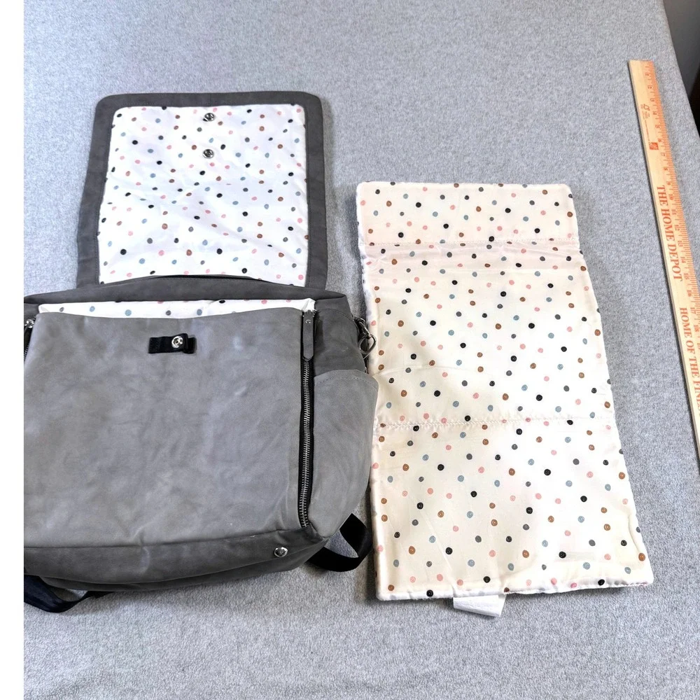 Petunia Pickle Bottom Diaper Bag Backpack Gray Changing Pad Included Baby Bag